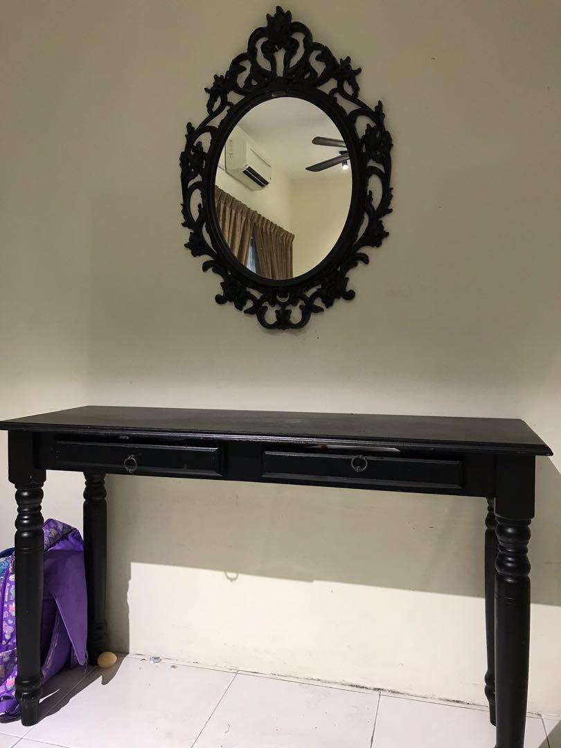 console table & ikea mirror, Furniture & Home Living, Home Decor