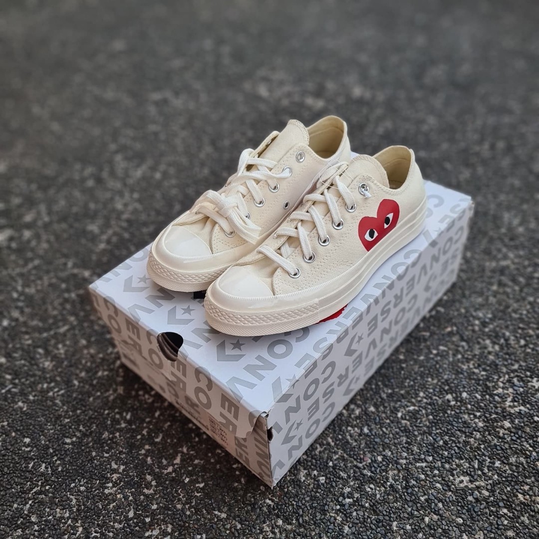 Cream deals cdg converse