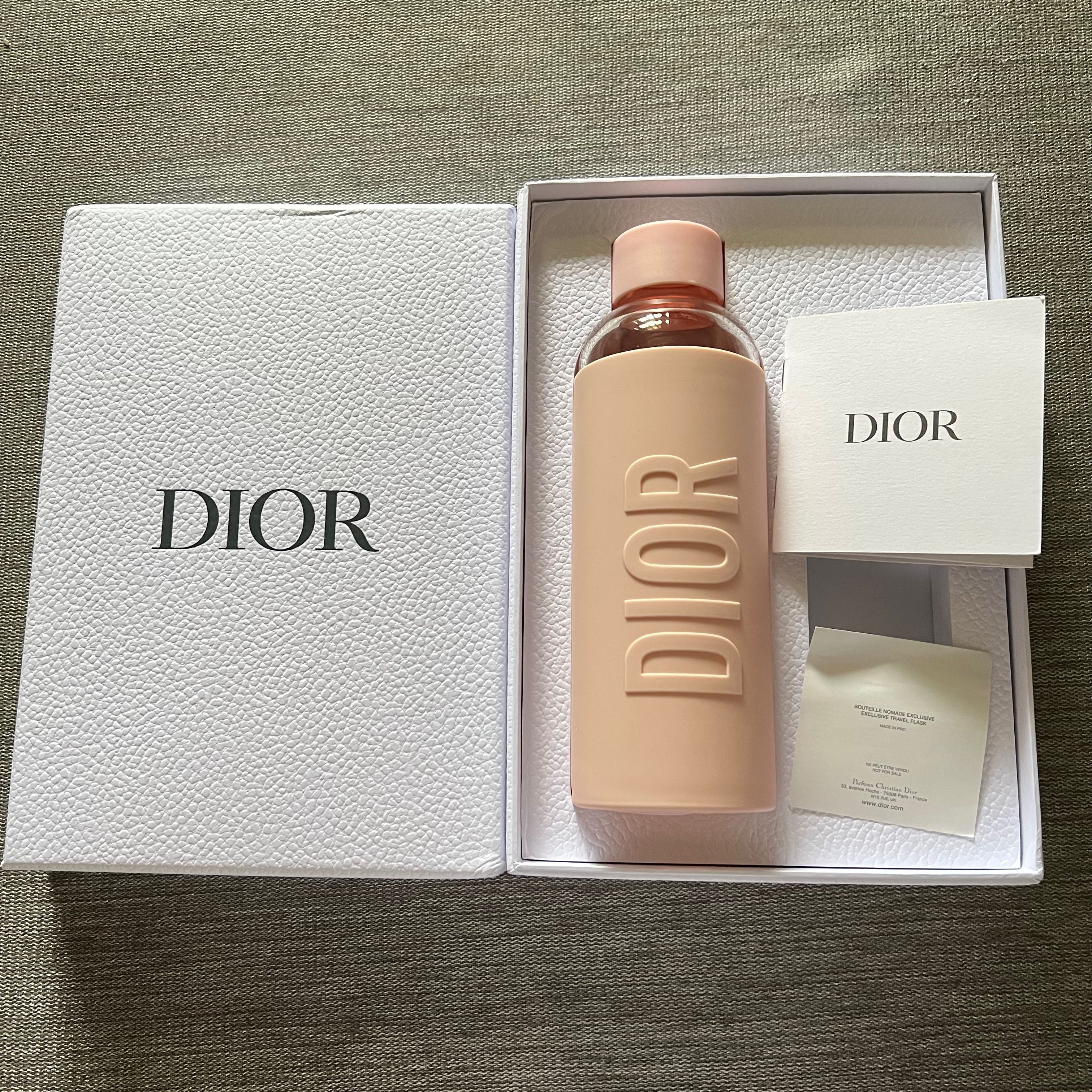Dior water bottle flask pink travel, Luxury, Accessories on Carousell