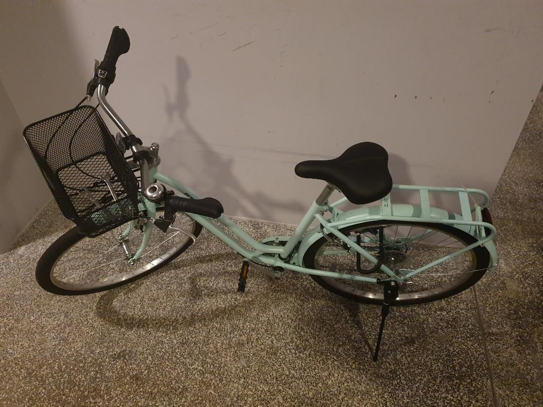 Elops 120 Low Frame 26in 6sp City Bike Acid green Sports Equipment Bicycles Parts Bicycles on Carousell