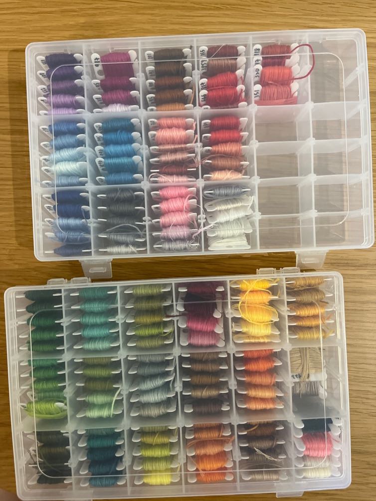 Embroidery thread & box, Hobbies & Toys, Stationery & Craft, Craft