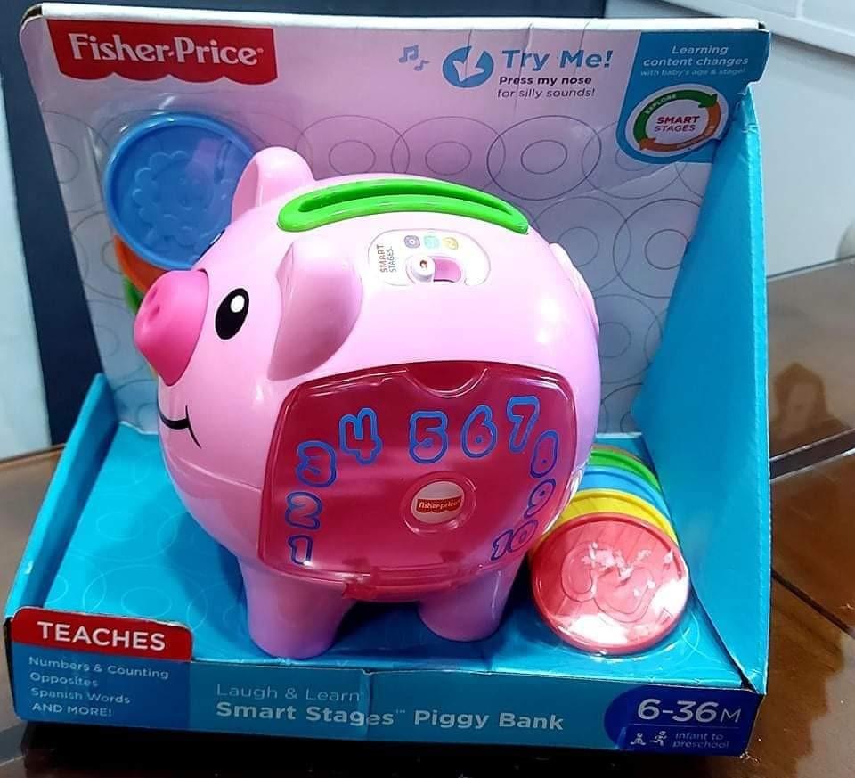 Fisher-Price Laugh & Learn Smart Stages Piggy Bank, Interactive Baby Toy 