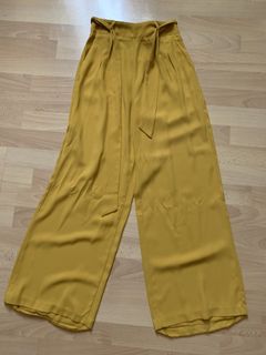 yellow flowy pants