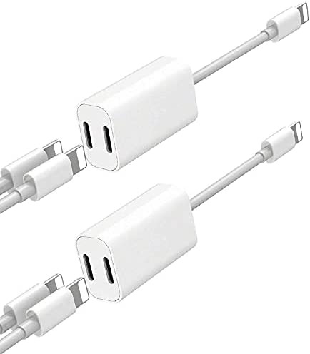 Support iOS 13 2 in 1 Phone Headphone Audio Phone Calling Music Control Charger Compatible with Phone SE 2020/11/11 Pro/XS/XR/X 8 7 6 Plus Sync Data Pod Pad for Dual Phone Splitter Adapter Support iOS 13 2 in 1 Phone Headphone Audio Phone Calling Music Control Charger Compatible with Phone SE 2020/11/11 Pro/XS/XR/X 8 7 6 Plus Sync Data Pod Pad for Dual Phone Splitter Adapter