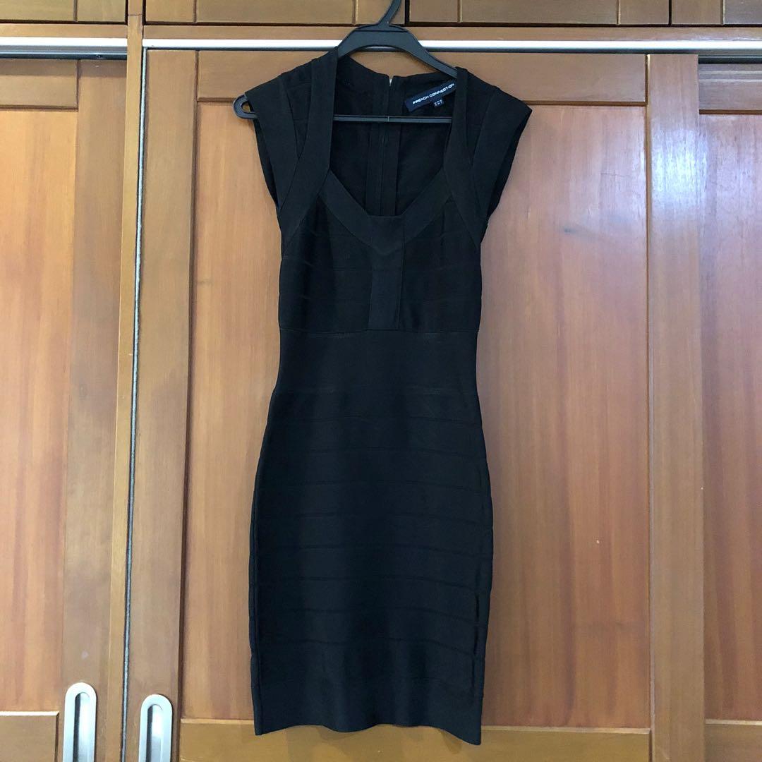 French connection black bandage sale dress