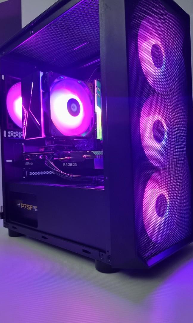 RGB AMD R5 5600 RX 6600 Radeon Custom PC Budget Gaming Desktop