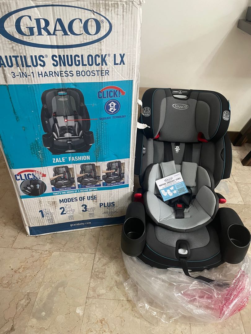 Graco Nautilus Snuglock LX 3 in 1 harness booster carseat, Babies