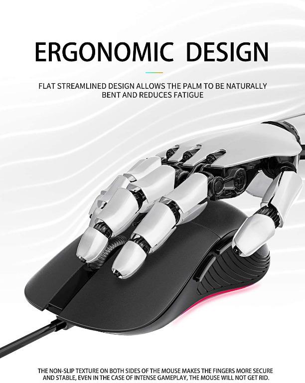 INPHIC PB1 Wired Gaming Mouse [4800 DPI] [RGB Breathing Light] [Silent ...