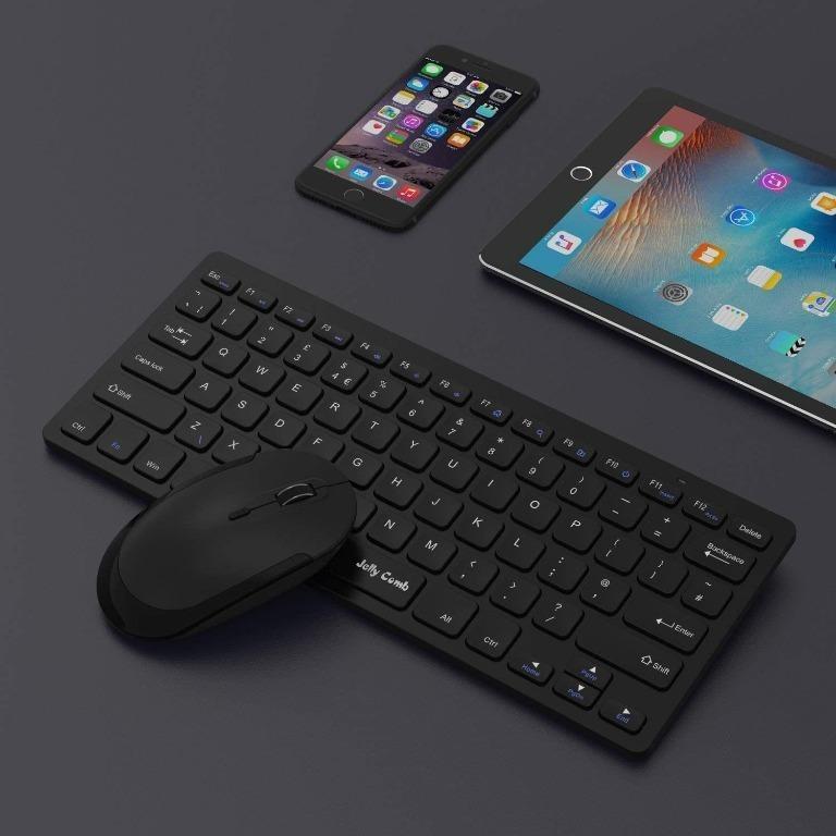 Jelly Comb Ultra Slim Keyboard and Mouse Combo, 2.4G Wireless Keyboard ...