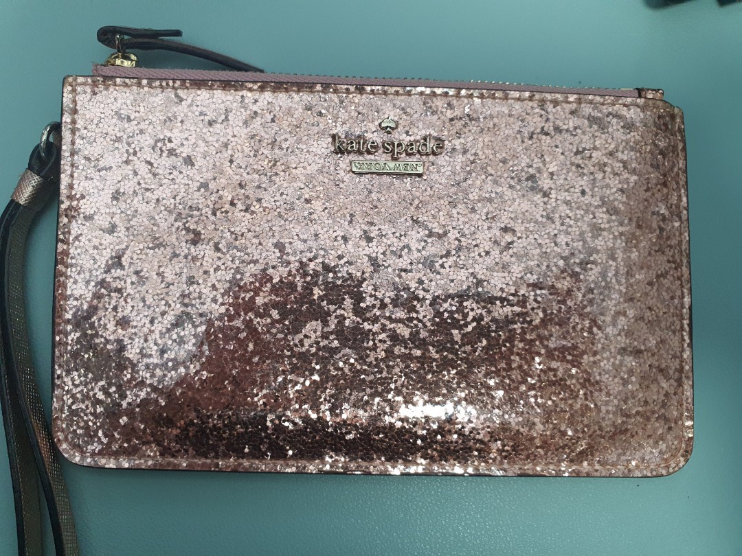 Kate Spade wristlet Glitter Rose Gold Women s Fashion Bags