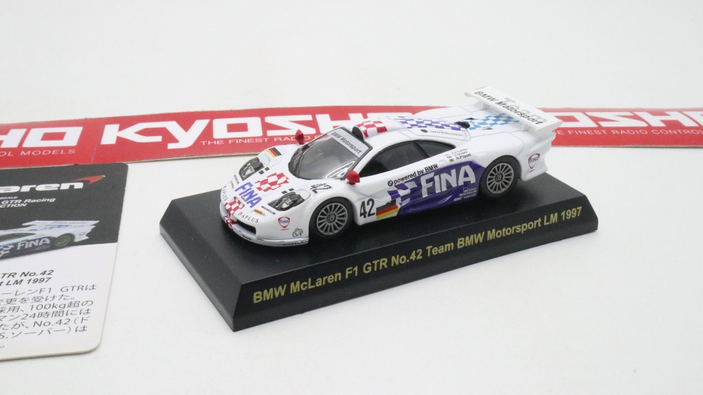 Kyosho 1/64 BMW McLaren F1 GTR BMW Motorsport LM 1997 No 42 FINA