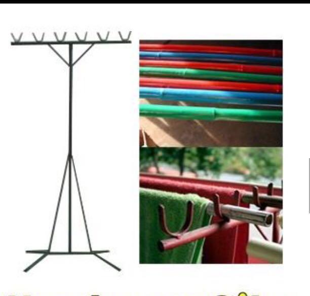 Laundry Stand with Bamboo Poles, Furniture & Home Living, Bathroom