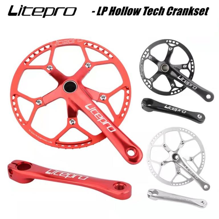 litepro folding bike foldable bicycle crank set Aluninium alloy 53 57T options hollow tech design light weight multipul color option one