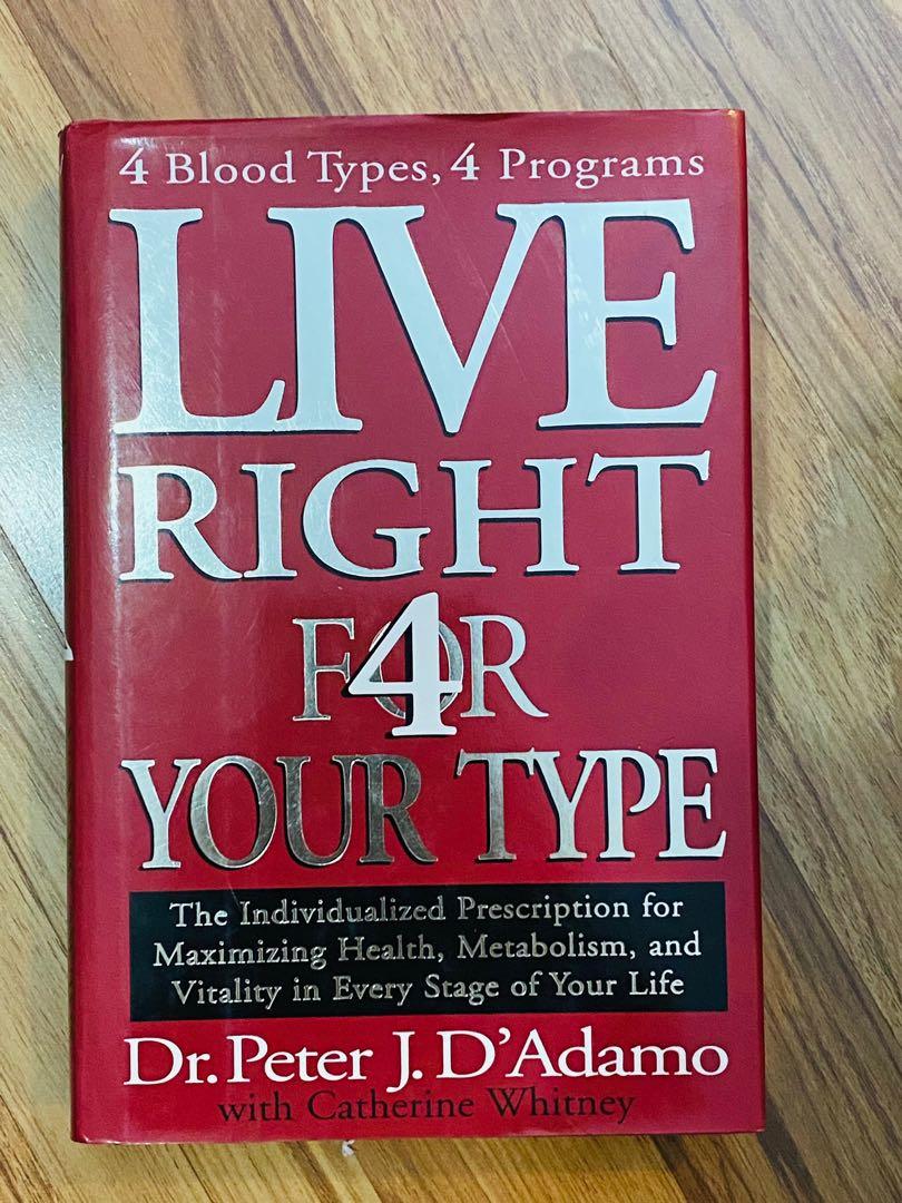 Live Right For Your Type book 4 blood types, 4 programs (Category: Textbooks) located in Manila. Submitted by trendystash (Listing ID 1127678906, Image 1). Description: .