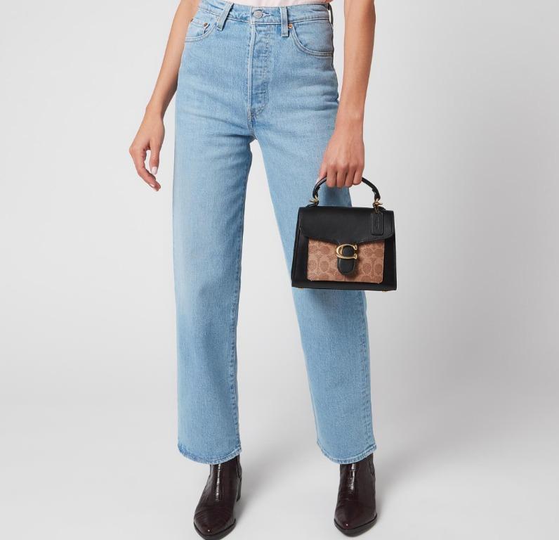 New Coach Original Tabby 20 Shoulder bag cow leather black/beige For