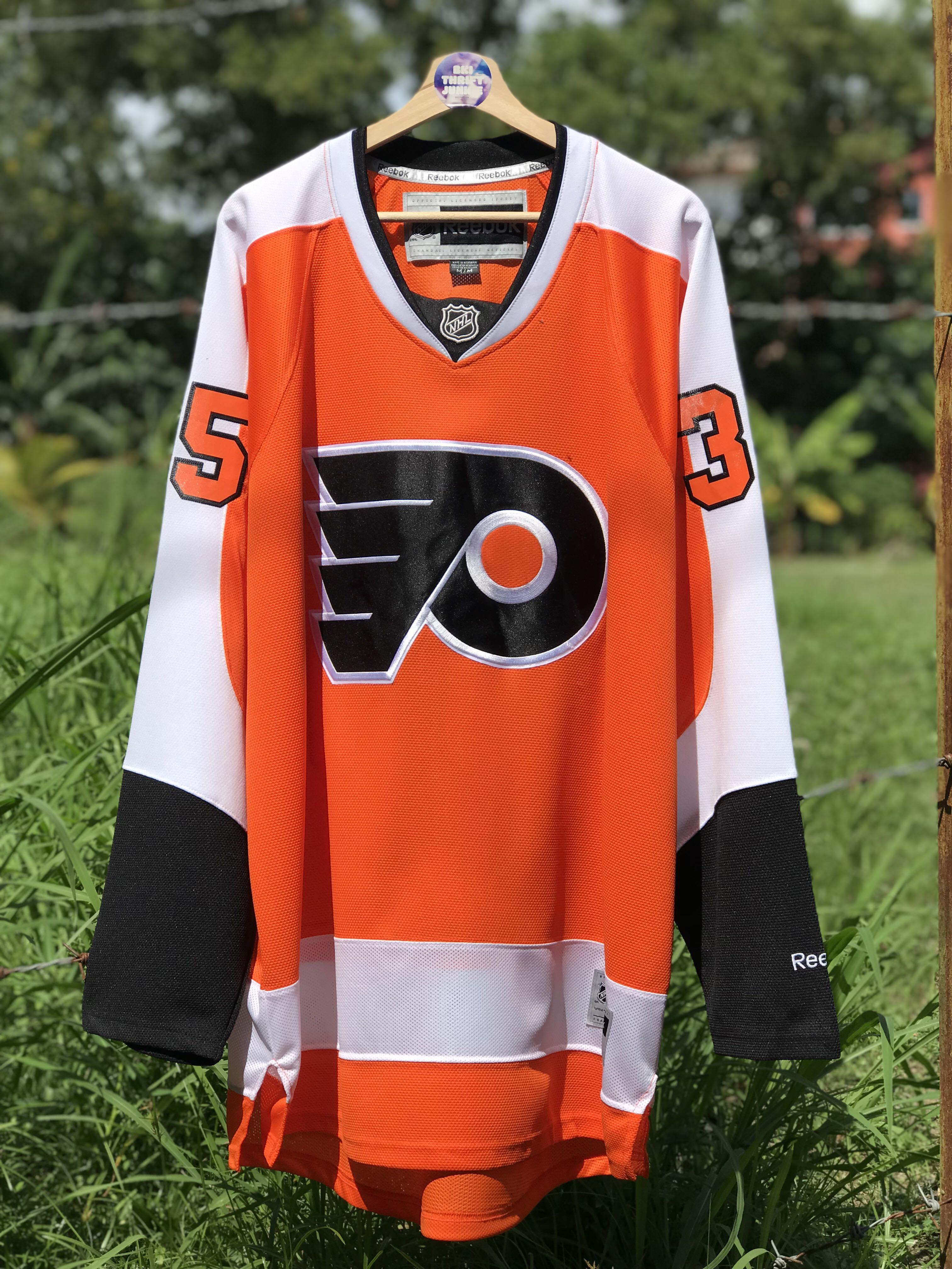 Vtg 90s Starter Philadelphia Flyers White Orange REVERSIBLE NHL Jersey Fits  XL
