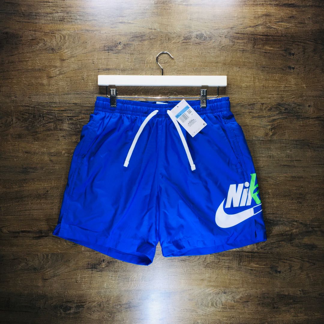 blue nike woven shorts