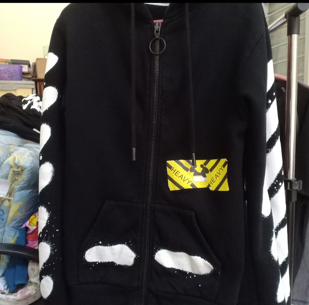Off white spray zip up hoodie Luxury Apparel on Carousell