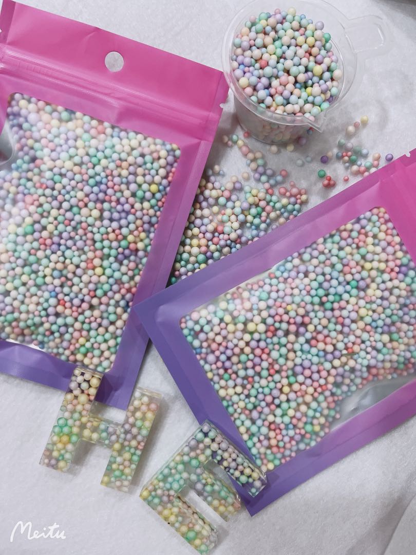 Pastel styrofoam mini balls in a pack, deco, resin design, decorative