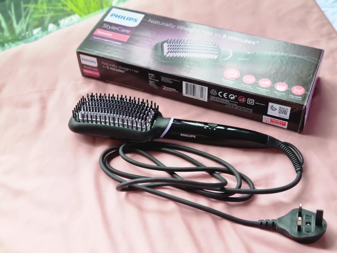Philips Stylecare Heated Straightening Brush Hair Straightener