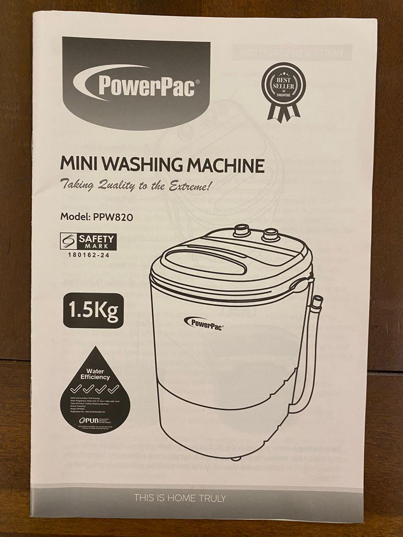 PowerPac Mini Washing Machine PPW820, TV & Home Appliances, Washing Machines and Dryers on Carousell