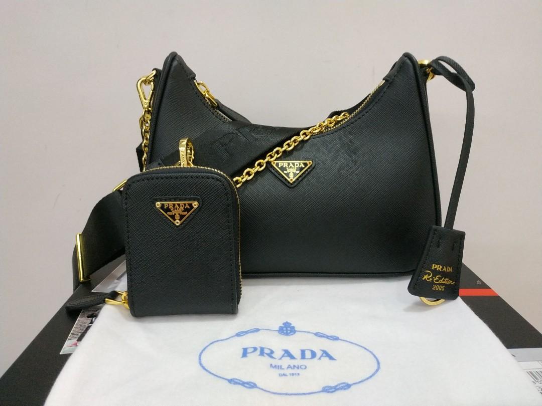 Re-edition 2005 Saffiano Leather Bag In Nero 1