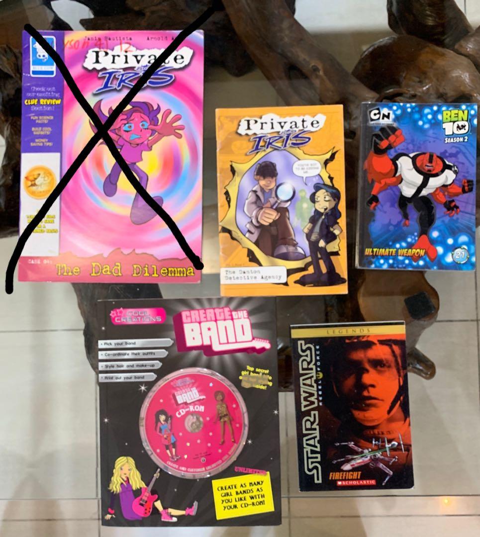 Private Iris (2), Ben10 comics, Star Wars (Scholastic), Great Band (activity book) (Category: Comics & Manga) located in Quezon City. Submitted by prc15 (Listing ID 1021535941, Image 1). Description: Well maintained. Complete pages. Pickup location:Quezon City.