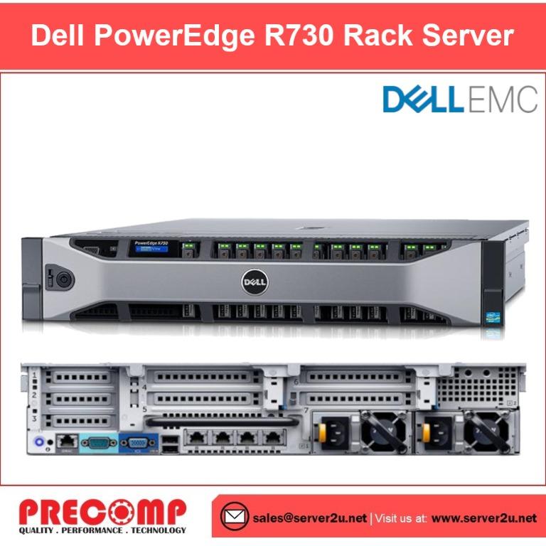 (Refurbished) Dell PowerEdge R730 Rack Server (2xE52620v3.32GB.2x600GB