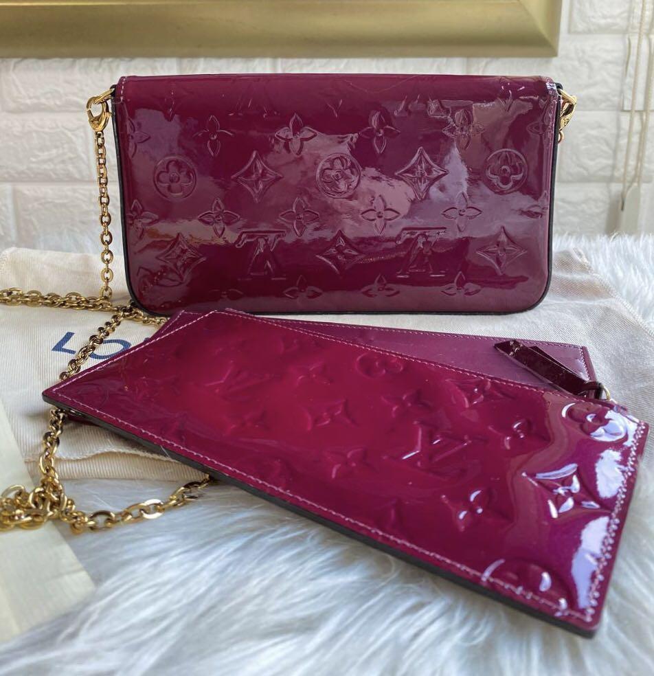 Louis Vuitton Monogram Vernis Pochette Felicie M64358 Pink Leather Patent  leather ref.916714 - Joli Closet