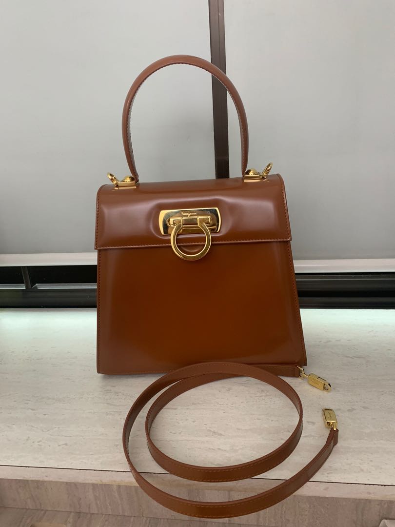 Ferragamo gancini best sale top handle bag
