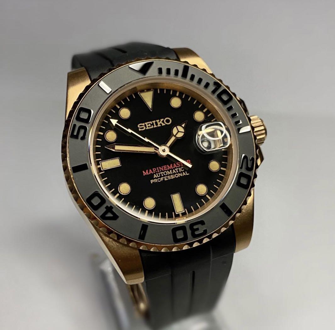 SEIKO Yacht Master Rose Gold MOD, Luxury, Watches on Carousell