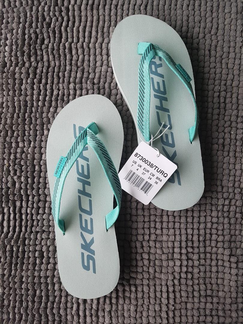 Skechers turquoise flip flops online