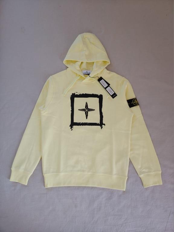 Stencil Sweatshirt yellow hoodie S T O N E I S L A N D