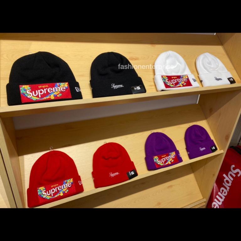 Supreme x Skittles FW21 New Era Beanie, Men's Fashion, Watches &  Accessories, Cap & Hats on Carousell