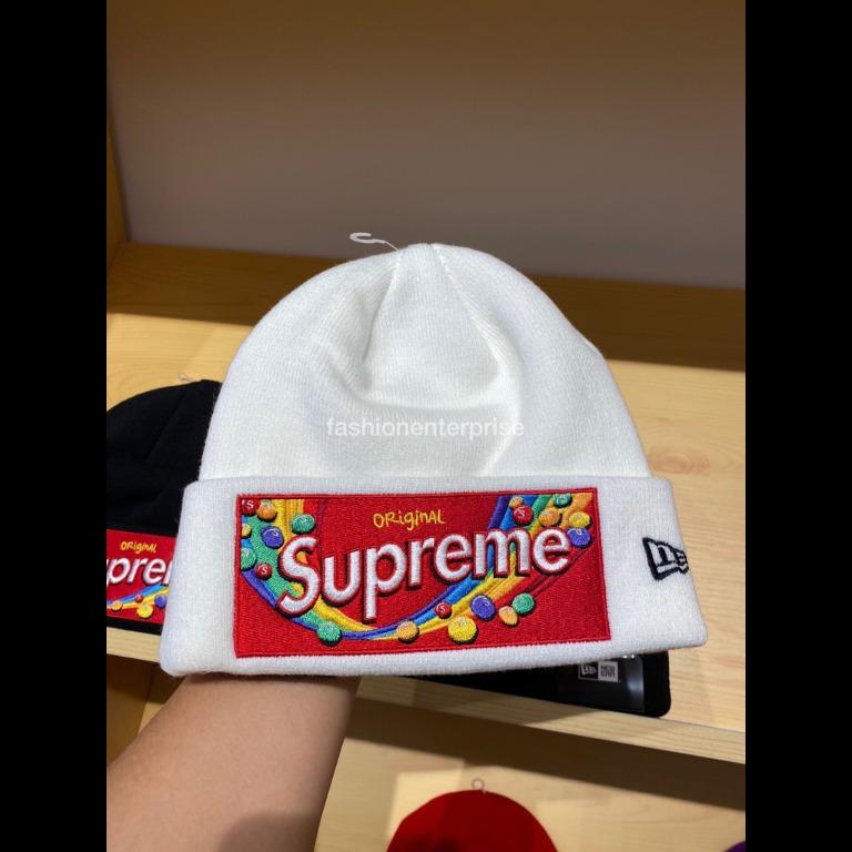 Supreme x Skittles FW21 New Era Beanie, Men's Fashion, Watches &  Accessories, Cap & Hats on Carousell