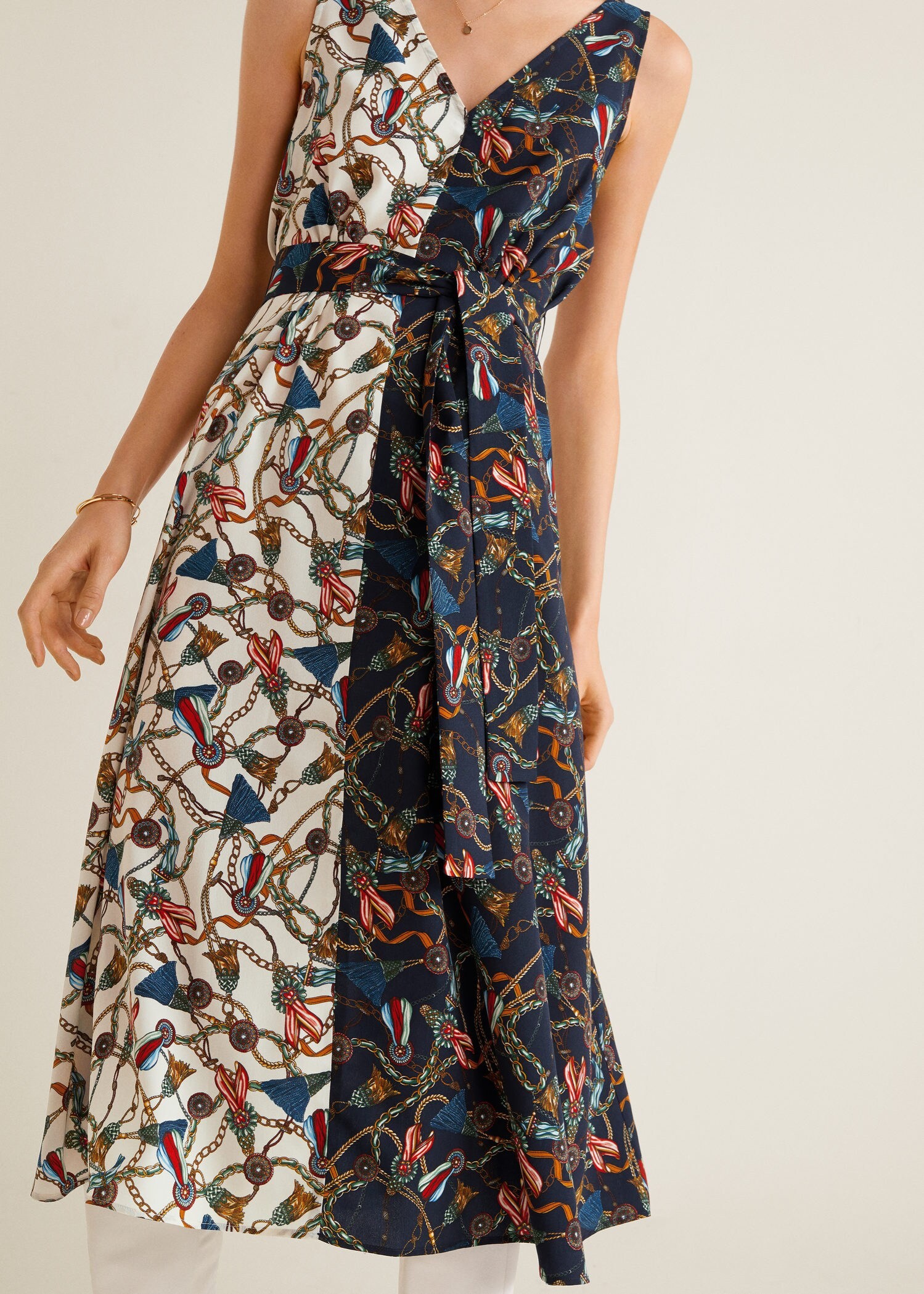 Mango scarf print dress top