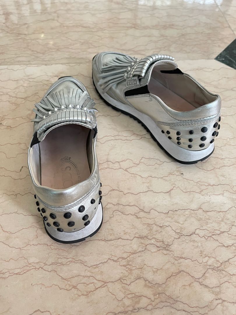 Tods silver sneakers