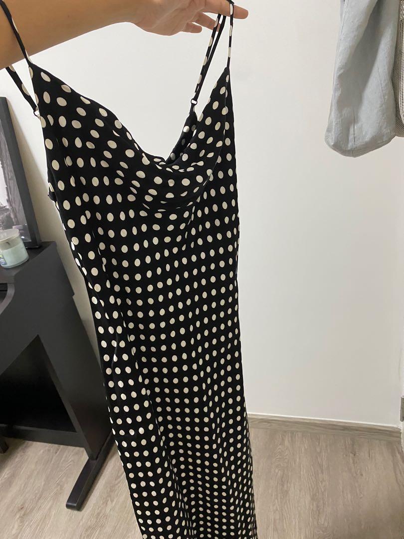 Zara polka hotsell dot silk dress