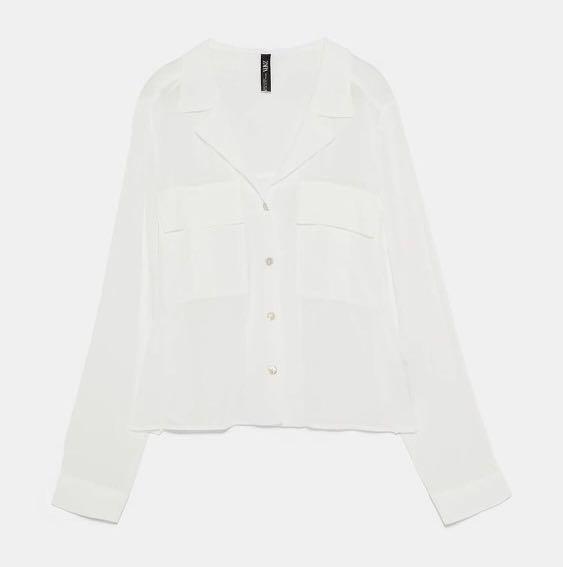 Zara white shirt, Fesyen Wanita 