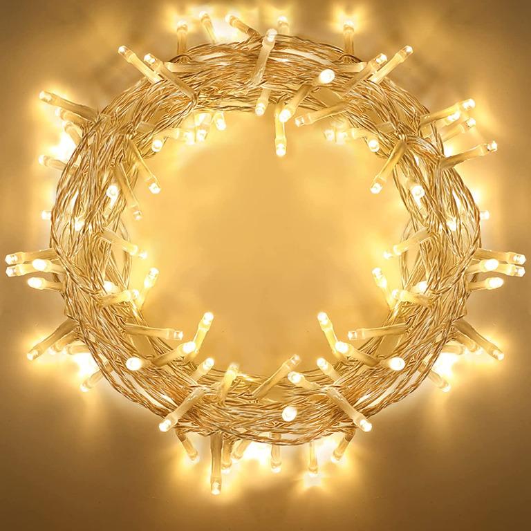 Timer LED Silver Fairy String Christmas Lights Outdoor 10M 100 led Battery Power 