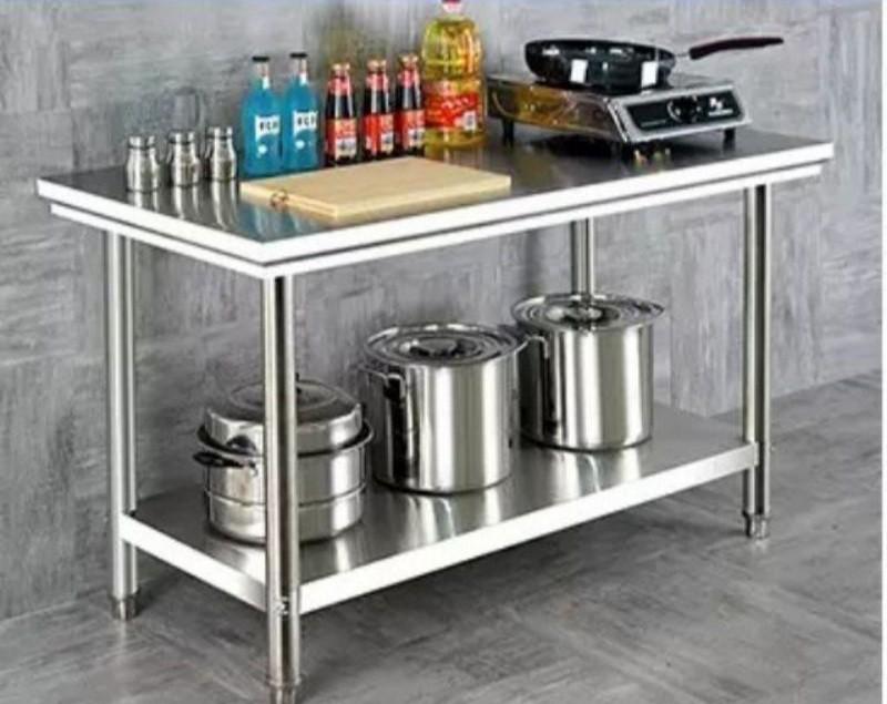 2 TIERS STAINLESS STEEL KITCHEN WORKING TABLE / TABLE STORAGE ...