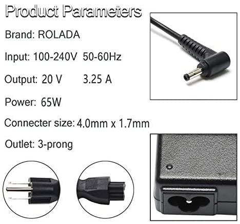 65W AC Adapter Laptop Wall Charger for Lenovo IdeaPad 3 5 Flex 4 5 6 1470  1480 1570 1580 Lenovo Ideapad 110 110s 310 320 330 330s 510 520 530s 710s