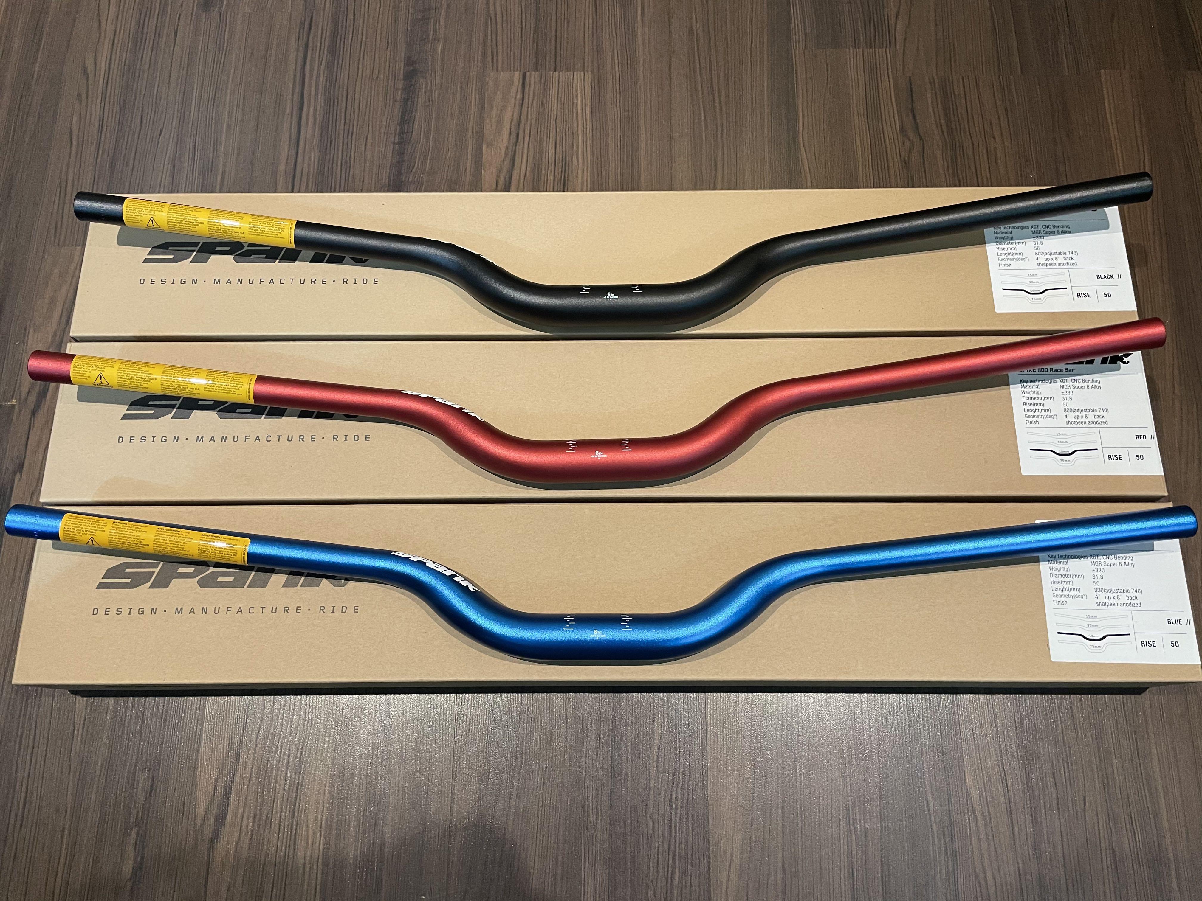 Sale Spank Spike 800 Race Riser Bar 31.8mm dia 50mm rise Red Sports Equipment Bicycles Parts Bicycles on Carousell