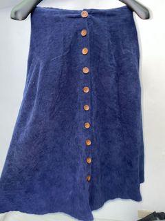 A line velvet blue skirt