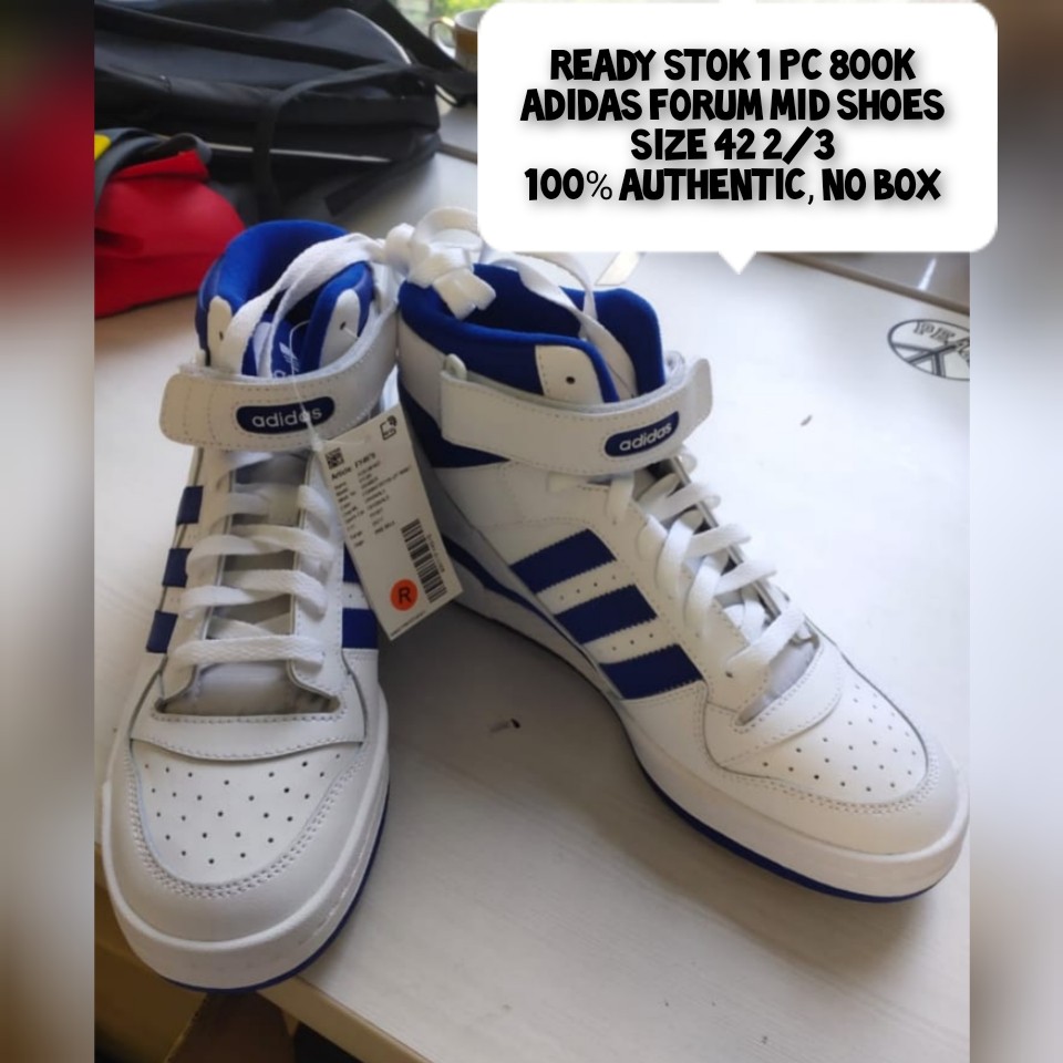 Adidas Forum Mid Shoes, Fesyen Pria, Sepatu , Sneakers di Carousell