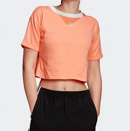 Adidas peach crop top on sale