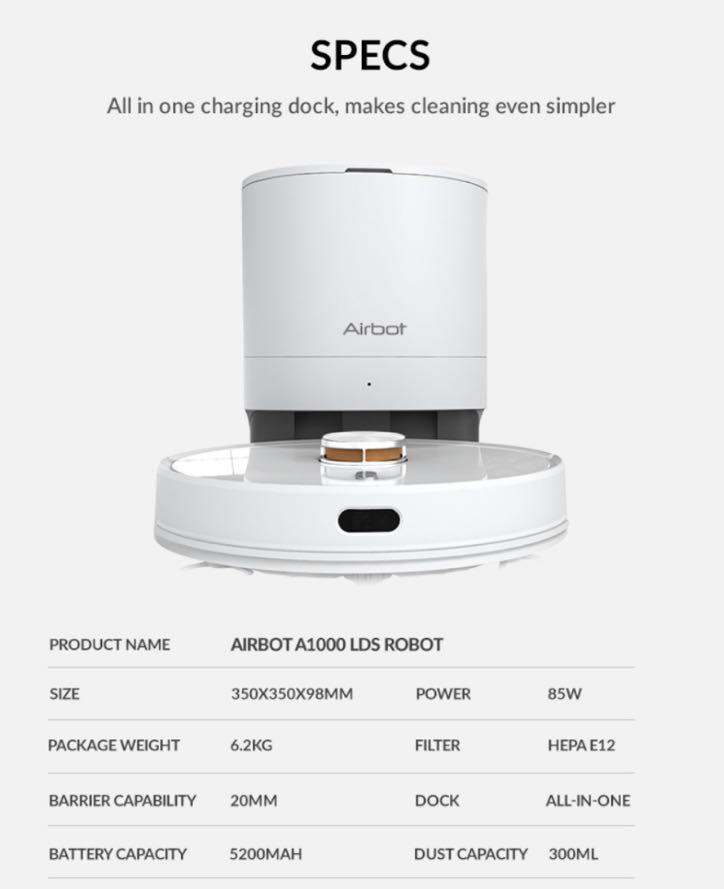 Airbot A700 Robot Vacuum, TV & Home Appliances, Vacuum Cleaner & Housekeeping on Carousell