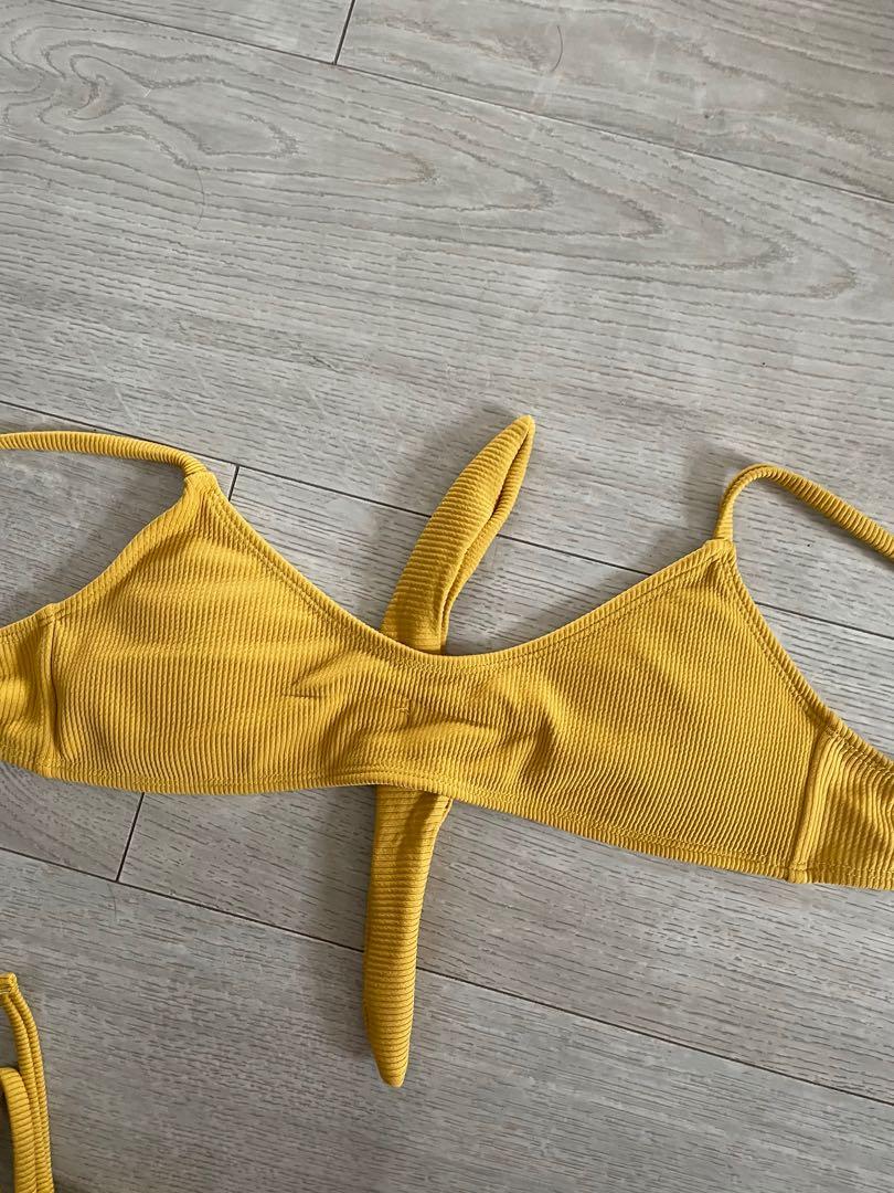 Alba Manila Yellow Bikini (Knot Top + string bikini), Women's Fashion