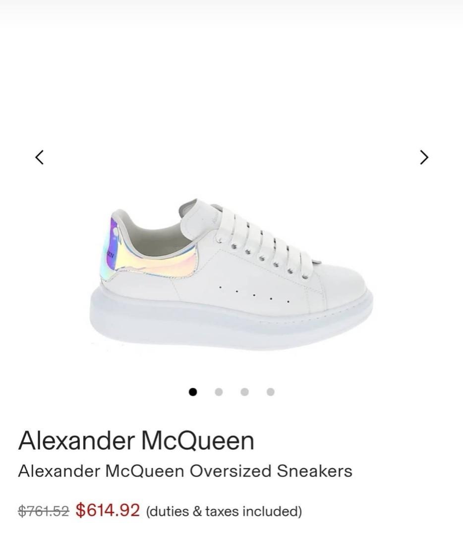 Alexander McQueen Leather and Holographic Lace-Up Platform Sneakers |  Neiman Marcus