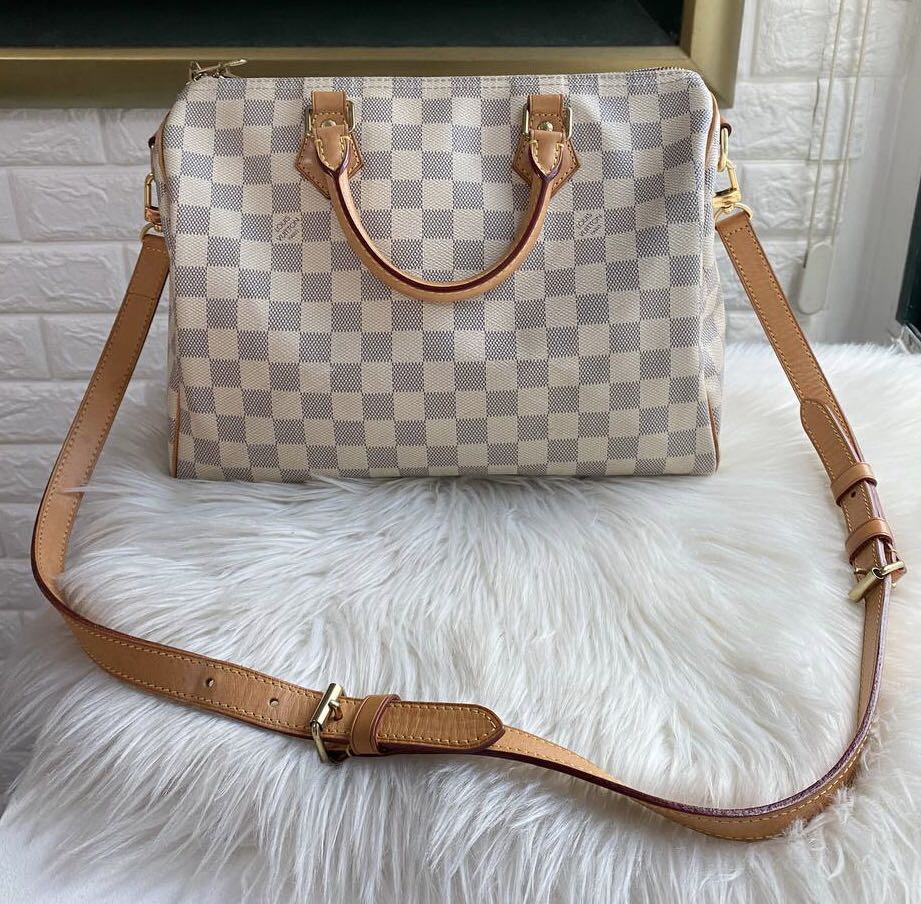 Authentic Louis Vuitton Damier Azur Speedy 30 Bandouliere Bag